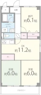 ラフィネ津田【1階】の間取り