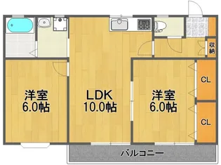 ハイツボナール【1階】の間取り