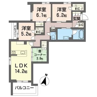 【新築】アルフェリーチェ【SHM】【4階】の間取り