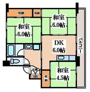 ビレッジハウスひの【2階】の間取り