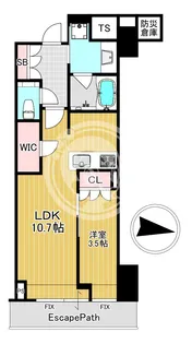 Brillia Tower 堂島【12階】の間取り