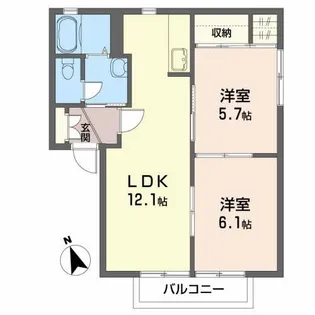 ラルジュ・コートI【2階】の間取り