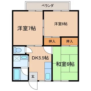 ハイツレインボーII【2階】の間取り