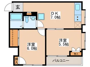 ハイツサンクレ-ル【1階】の間取り