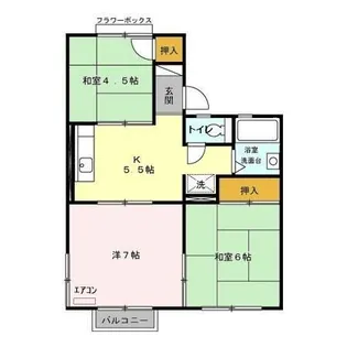 コスモシティ岡野D【1階】の間取り