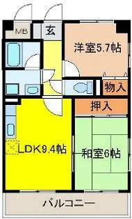 EAST NAGARE(イーストナガレ)【5階】の間取り