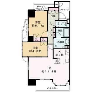 ディオ梅田【11階】の間取り
