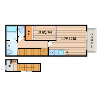 ベアドゥメゾンA【2階】の間取り