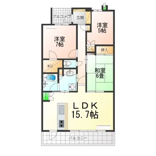 ソルコート住道【4階】の間取り