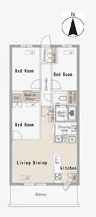 KDXレジデンス武蔵境II【2階】の間取り