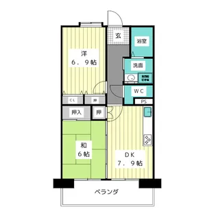 アーバンラフレ虹ヶ丘中3号棟【7階】の間取り