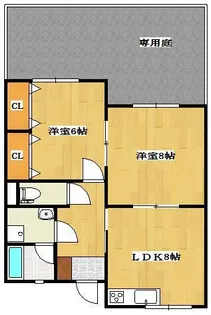 ハイフラット静徳【1階】の間取り