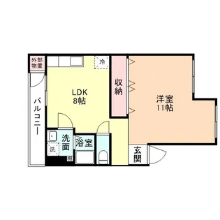 館出マンション【3階】の間取り