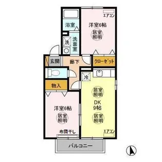 グリシーヌ(清見台)【2階】の間取り