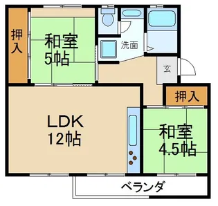 中宮第四住宅69号棟【3階】の間取り