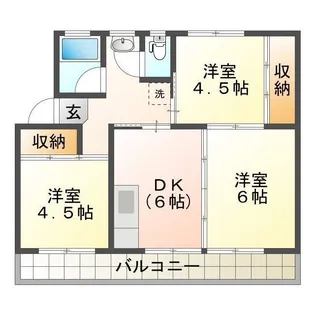 川田コーポラスB【4階】の間取り