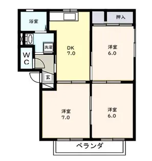 ヴァリュージュハイムB【2階】の間取り