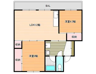 ビレッジハウス学文路1号棟【4階】の間取り