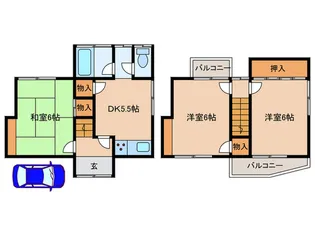 京都府宇治市小倉町西山【一戸建】の間取り