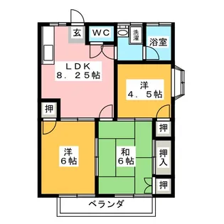 カトレアハイツI【1階】の間取り