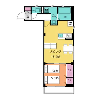 フランジュール下新城【1階】の間取り