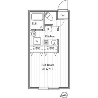 1Rの間取り画像