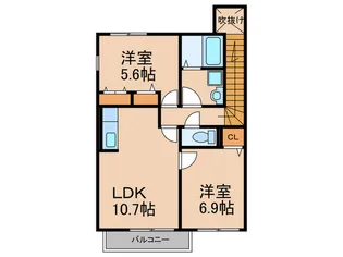 シャローム梅木A【2階】の間取り