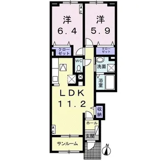 アンジーハウスII【1階】の間取り