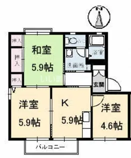 ニューヒルズ B棟【2階】の間取り