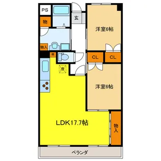 岐阜県岐阜市蔵前5【マンション】の間取り