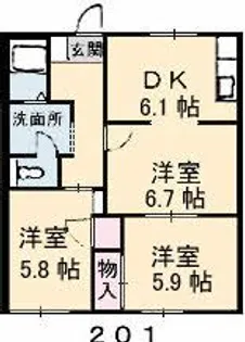 リベラU【2階】の間取り