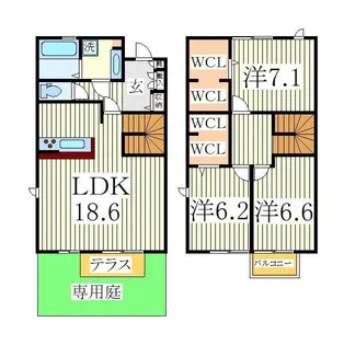 BLESS HOUSE柏西町Eの間取り
