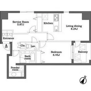 レジディア東麻布【12階】の間取り