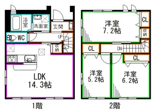 東京都杉並区本天沼1【一戸建】の間取り