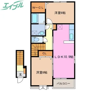 ラ・フレーズ塩浜II【2階】の間取り