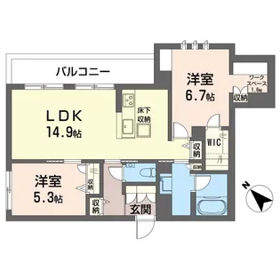 セレスティア ハザワ【1階】の間取り