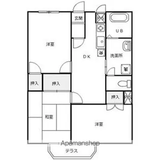 サンパレス江崎I・II【1階】の間取り