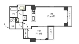 スパッジオ上野東【6階】の間取り