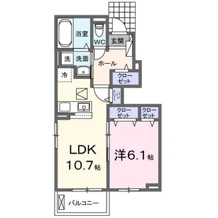 イーストブルー II【1階】の間取り