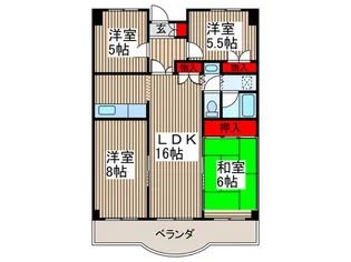 アリコベ-ル上尾B【6階】の間取り