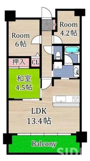 キングマンション鶴見【7階】の間取り