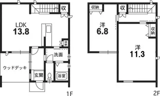 徳島県阿南市西路見町内作り【一戸建】の間取り