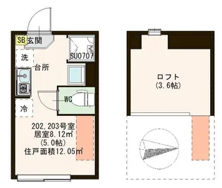 ハーモニーテラス高砂IV【2階】の間取り