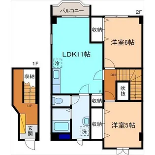ラルジュ増泉【2階】の間取り
