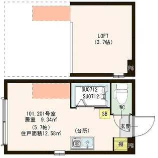 ハーモニーテラス町屋II【2階】の間取り