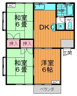 グリーンコーポC【2階】の間取り