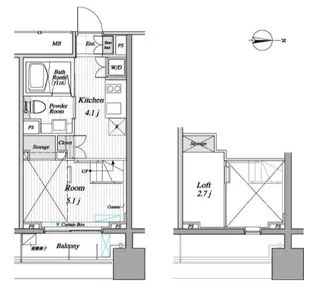 レジディア錦糸町II【2階】の間取り