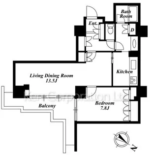 六本木ファーストプラザ【7階】の間取り
