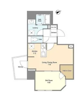 東京都港区芝4【マンション】の間取り