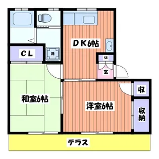 コーポ天野【1階】の間取り